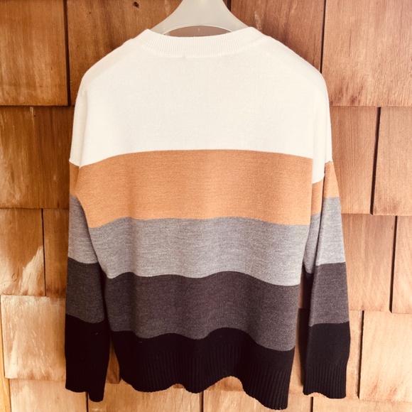 French Connection Womens Della Ribbed Trim Crew Neck Striped Sweater Size M - Picture 12 of 14